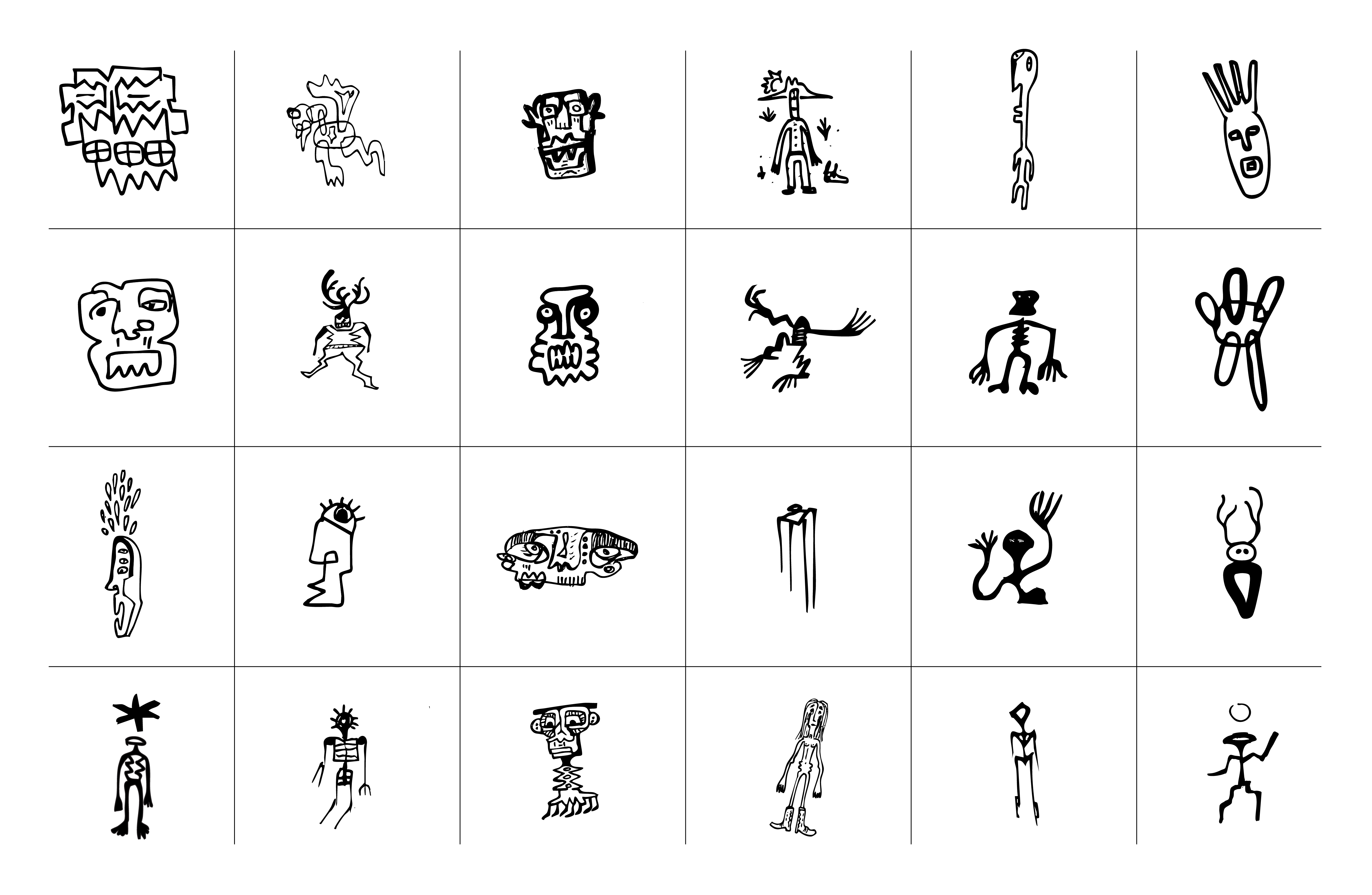 Flash sheet — ink characters on black